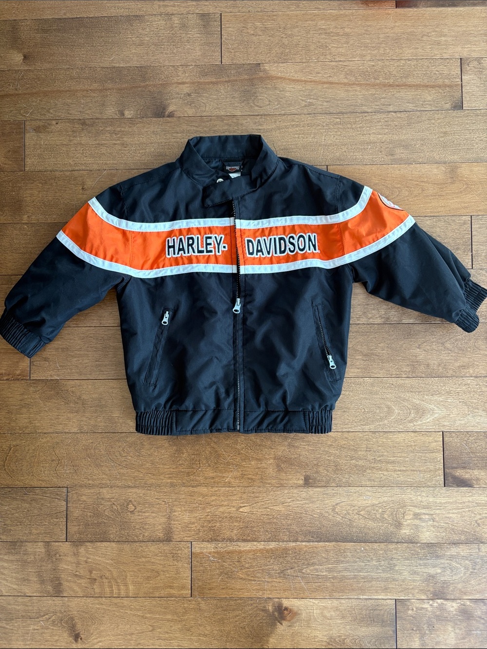 Harley-Davidson Black & Orange Kids Racing Puffer Jacket